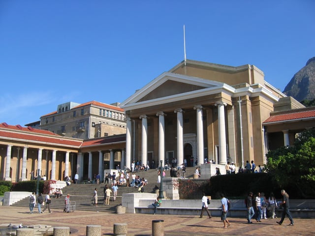 Sarah Baartman Hall and Memorial Plaza, the focal point Upper Campus.
