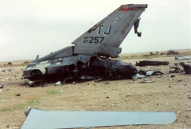 Remains of a downed F-16C