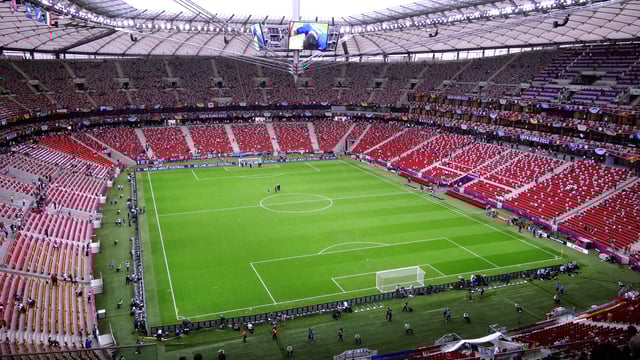 Interior of the National Stadium before the UEFA Euro 2012 semi-final match between Germany and Italy on 28 June 2012