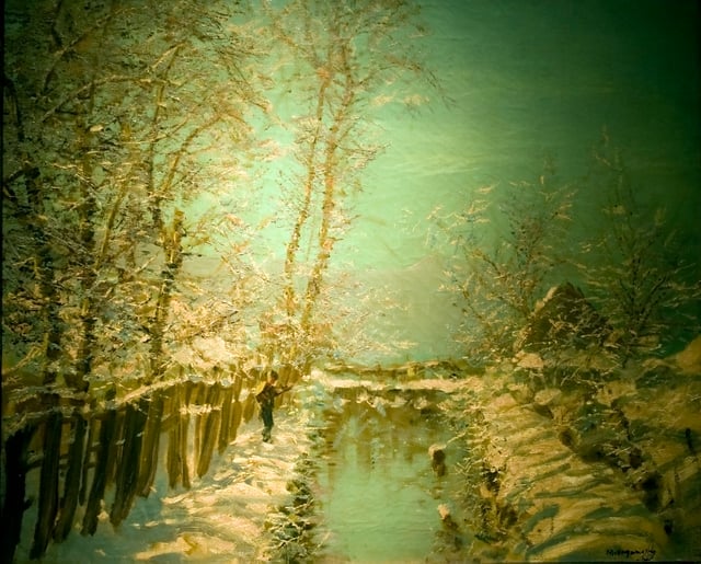 Téli verőfény ("Winter Sunshine") by László Mednyánszky, early 20th century