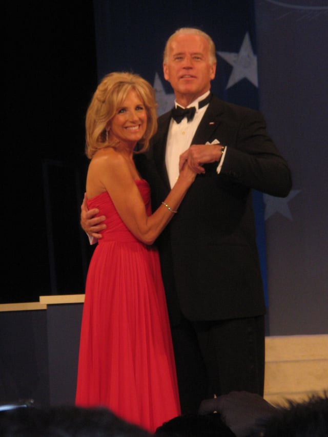 Joe Biden met his second wife Jill, in 1975, and they married in 1977. (Here seen dancing together in 2009.)