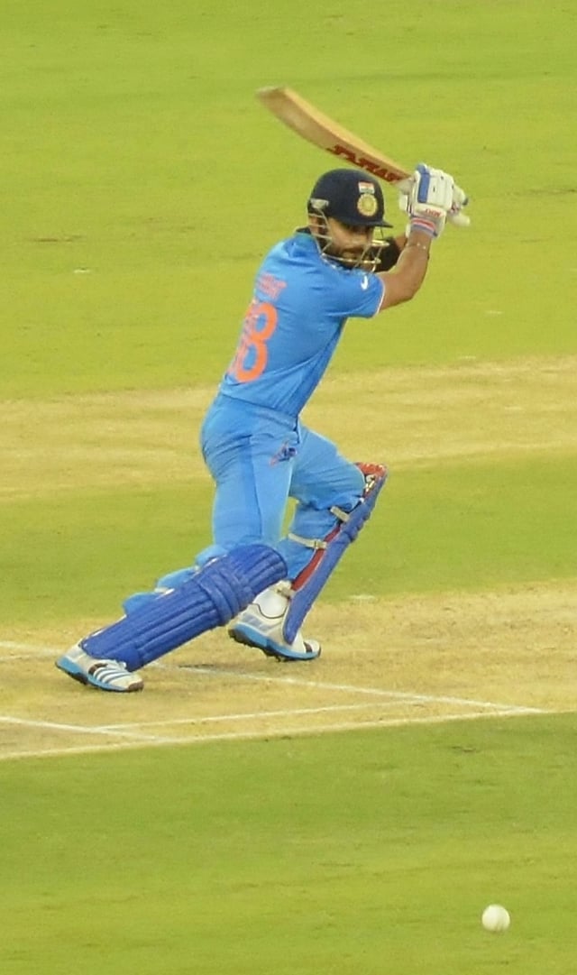 Kohli batting against the UAE in Perth during a group stage match of the 2015 World Cup