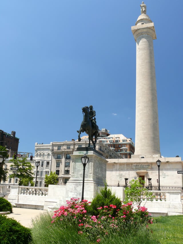 The first Washington Monument in Baltimore, Maryland