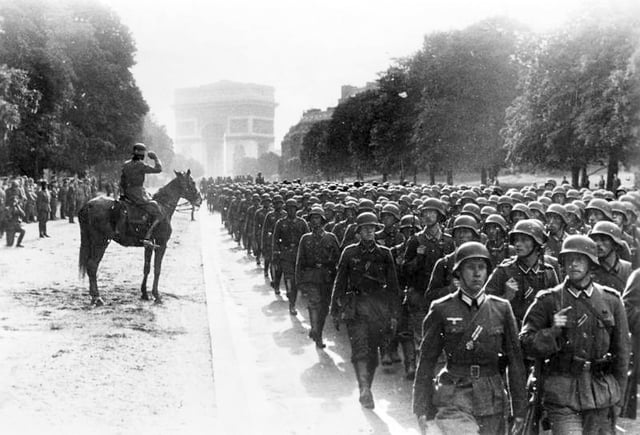 German troops in Paris after the Fall of France