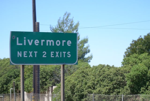 A sign on the I-580 freeway in Livermore