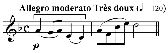 Motive from Ravel's String Quartet, first movement. Play