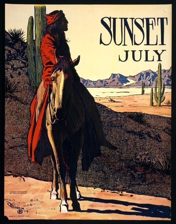 Sunset, July 1904, art by Maynard Dixon