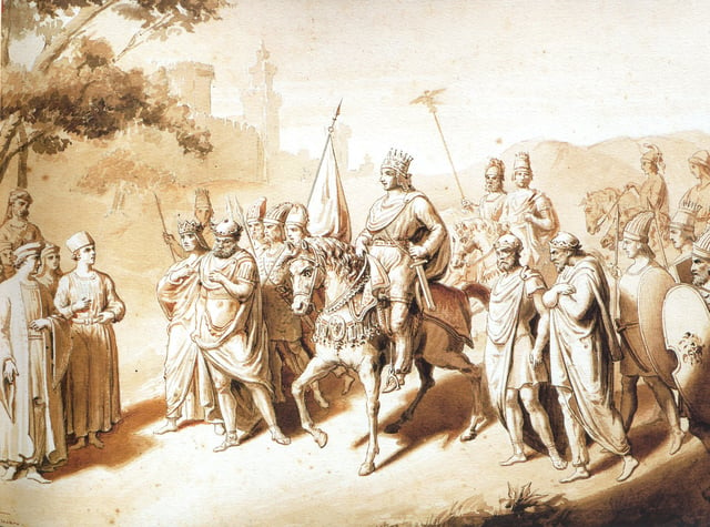 The King of Kings Tigranes the Great with four vassal Kings surrounding him