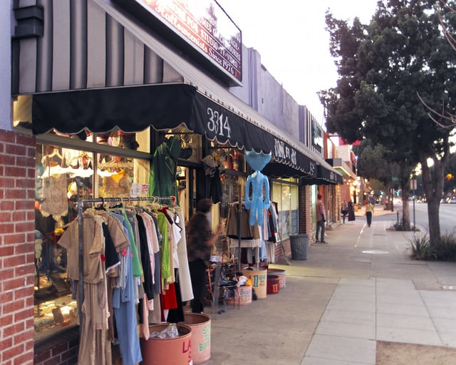 Vintage clothing shops in the Magnolia Park area of Burbank.