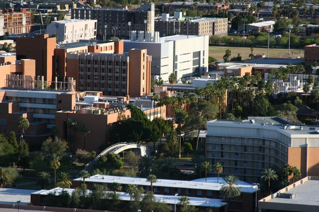 The campus of ASU from Tempe Butte in nearby Tempe