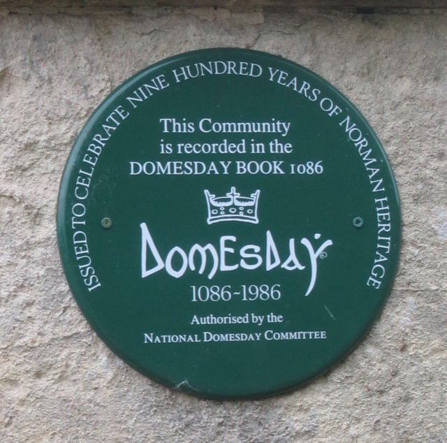 In 1986, memorial plaques were installed in settlements mentioned in Domesday Book