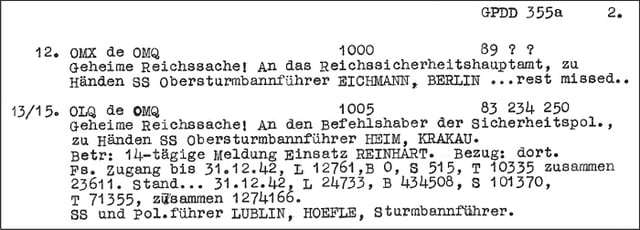 This document, the so-called Höfle Telegram, confirms 434,508 Jews were killed at Belzec in 1942