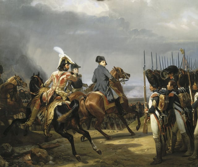Napoleon reviews the Imperial Guard before the Battle of Jena.