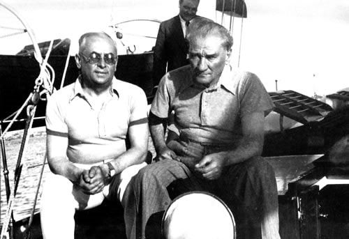 Mustafa Kemal Atatürk and Celal Bayar on the Ertugrul Yacht, 1937