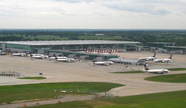London Stansted Airport, in the north west of the county