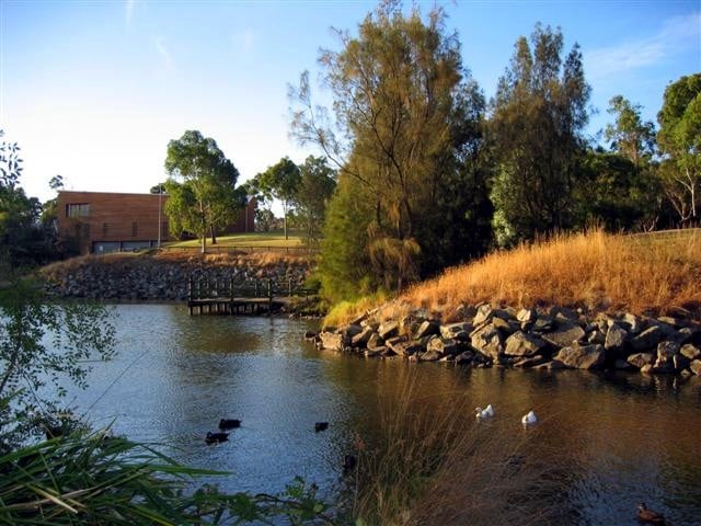 One of the lakes at the university's main campus, Clayton