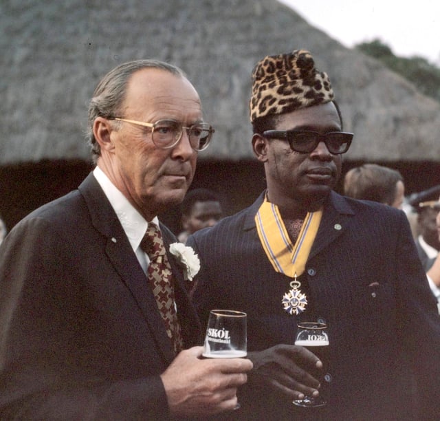 Mobutu with the Dutch Prince Bernhard in Kinshasa in 1973