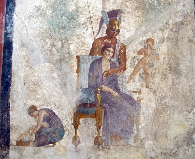 Venus being seduced by Mars, fresco from Pompeii, 1st century AD