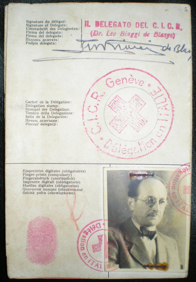 Red Cross passport under the name of "Ricardo Klement" that Adolf Eichmann used to enter Argentina in 1950