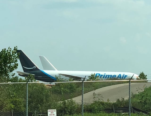 Amazon Prime Air plane at Rockford Airport