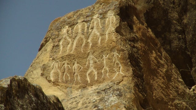 Petroglyphs in Gobustan National Park dating back to the 10th millennium BC indicating a thriving culture. It is a UNESCO World Heritage Site considered to be of "outstanding universal value".