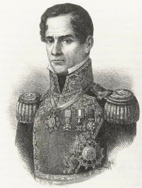 General Santa Anna on a lithograph from 1852