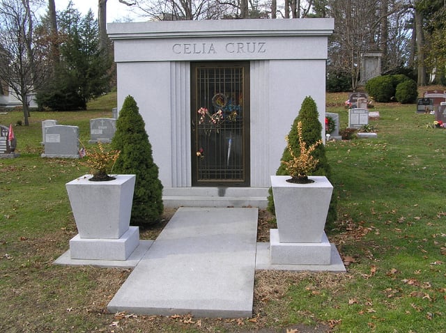 Celia Cruz's mausoleum in Woodlawn Cemetery, The Bronx, New York