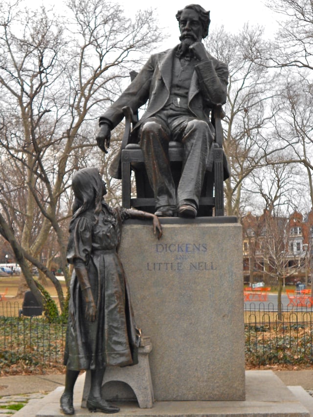 Dickens and Little Nell statue in Philadelphia, Pennsylvania