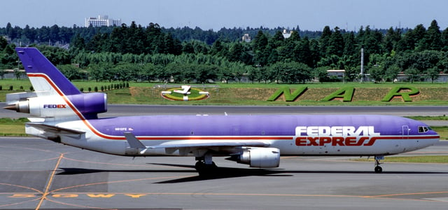A Federal Express McDonnell Douglas MD-11 in 1995