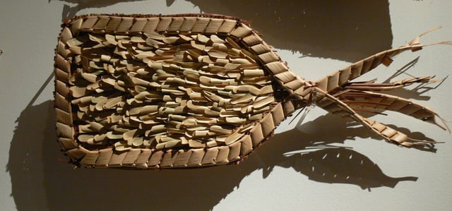 Glove made of palm leaves, used in initiation rites (taken at the Museum of Ethnology in Vienna).