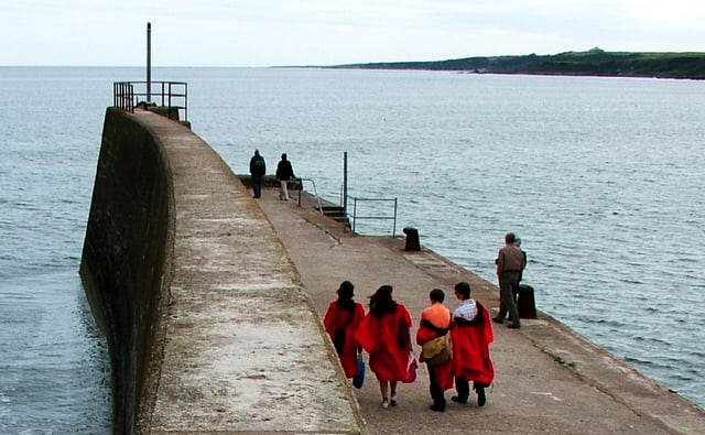 St Andrews students in undergraduate gowns