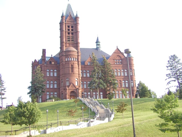 Crouse College, a Romanesque building completed in 1889, housed the first College of Fine Arts in the U.S. It is now the home of the College of Visual and Performing Arts and the Setnor School of Music.