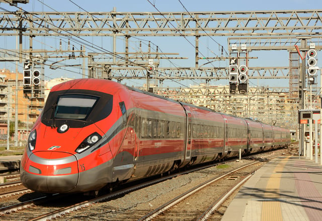 FS' Frecciarossa 1000 high speed train, with a maximum speed of 400 km/h (249 mph), is the fastest train in Italy and Europe