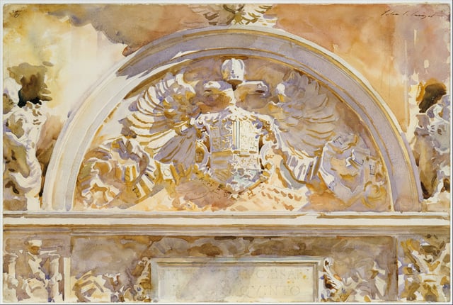 Escutcheon of Charles V, watercolour, John Singer Sargent, 1912. Metropolitan Museum of Art
