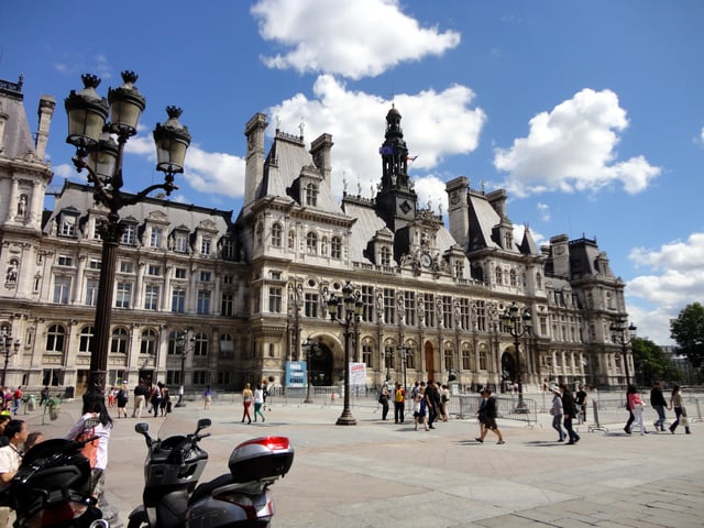 The Hôtel de Ville, or city hall, has been at the same site since 1357.