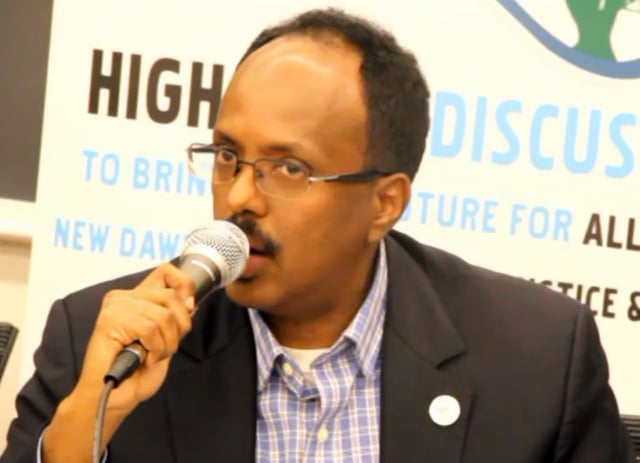 Mohamed Abdullahi Mohamed (Farmajo), current President and former Prime Minister of Somalia.