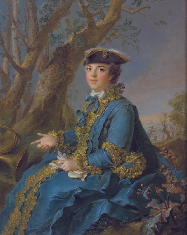 Élisabeth in hunting dress, by Jean-Marc Nattier.