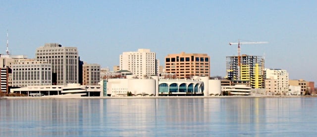 Monona Terrace, as seen from Lake Monona