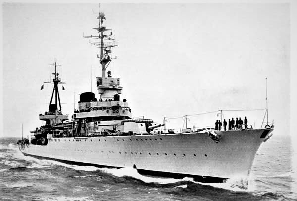 Cruiser Raimondo Montecuccoli, used in many successful battles such as the First Battle of Sirte (1941) and Operation Harpoon (1942).