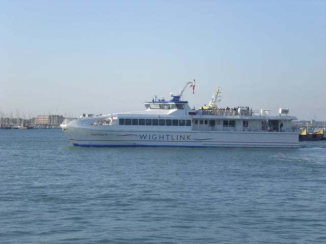 One of the Wightlink FastCats which provide a high-speed ferry service between Portsmouth and Ryde