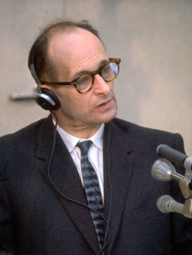 The rank was held by Adolf Eichmann, shown on trial in 1961