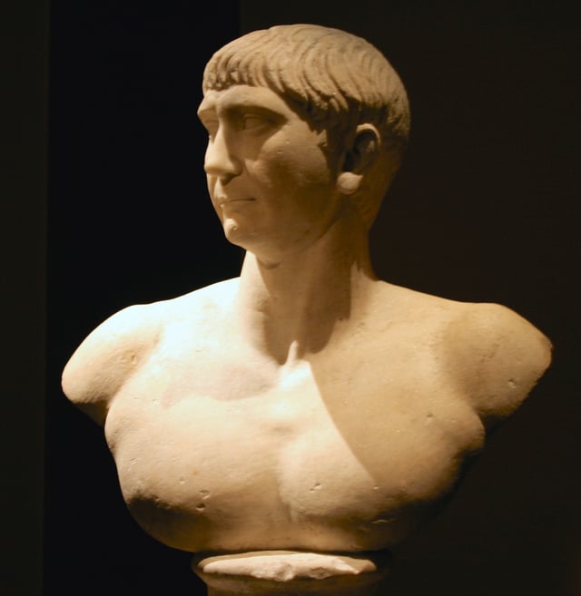 Bust of Trajan in 108 AD, in the Museum of Art History in Vienna, Austria