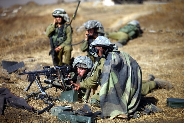 Soldiers of the Golani Brigade on the Golan Heights