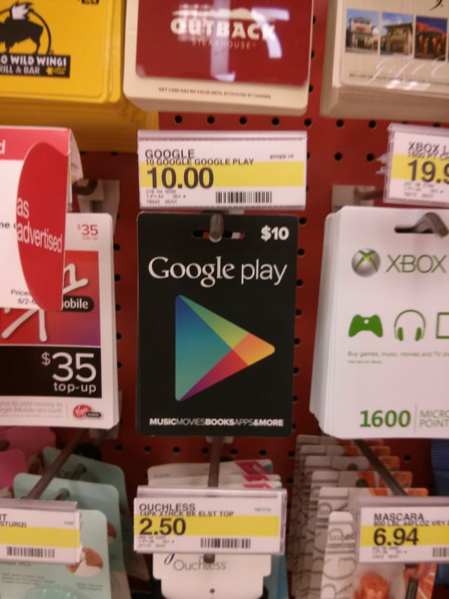 Gift cards in a Target store in the United States