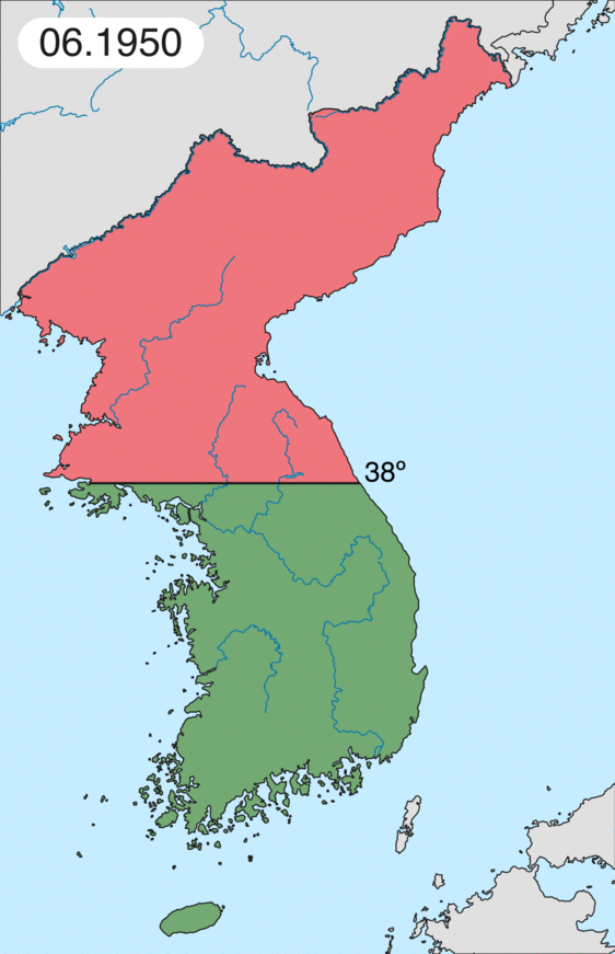 Territory often changed hands early in the war, until the front stabilized.  North Korean, Chinese, and Soviet forces  South Korean, U.S., Commonwealth, and United Nations forces