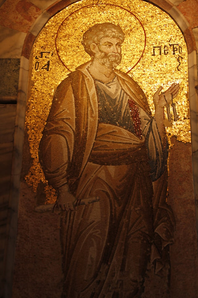 Medieval mosaic of Saint Peter in the Chora Church, Istanbul