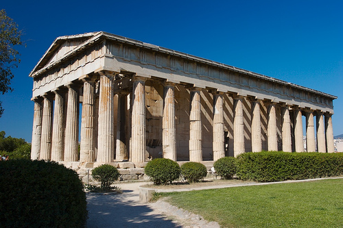 The Temple of Hephaestus in the Ancient Agora in central Athens.