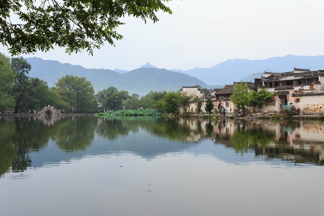 Hongcun, a village in Yi County in the historical Huizhou region of southern Anhui Province.