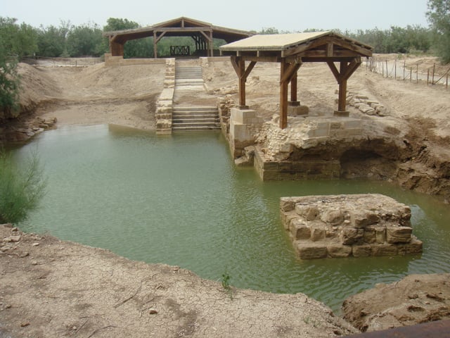 Al-Maghtas ruins on the Jordanian side of the Jordan River are the putative location for the Baptism of Jesus and the ministry of John the Baptist