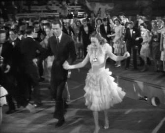 In It's a Wonderful Life: George (James Stewart) and Mary (Donna Reed) are dancing at the Bedford Falls High graduation party, in reality the gym of Beverly Hills High School.